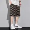 Shorts Masculino de Seda Gelada Fino para o Verão, Calça de Cinco Pontos Soltinha, Calça Casual Versátil de Perna Reta de Comprimento Médio, Calça de Seda Gelada para Homens, Estilo Fino de Verão