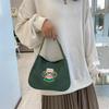 Bolso de invierno de moda para mujer 2023 nuevo bolso de mano simple de moda para mujer bandolera retro bolsa de oso con estampado de flores de dibujos animados