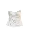 Top de tirantes plisado con almohadilla para el pecho, sin tirantes, espalda hermosa, sexy, de una pieza, estilo Spice Girl, sin aro de acero, base interior.