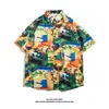 Camisa Hawaiana de Manga Corta Camisa de Manga Corta para Hombre Verano Nuevo Playa Camisa Floral Ropa de Pareja Camisa Holgada