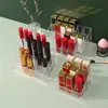 Organizador de acrílico transparente para labiales, expositor multi-compartimento para cosméticos y labiales, almacenamiento de escritorio, venta al por mayor