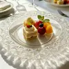 Prato de Jantar Renda Estilo Ocidental Luxo Leve, Base para Prato de Bife, Louça Nórdica, Prato de Bolo, Prato de Sobremesa, Prato de Frutas, Prato Coral de Restaurante