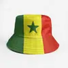 Sombrero de pescador con bandera de Senegal transfronterizo, sombrero para el sol de apoyo a fans del Mundial, sombrero unisex estampado, disponible para pedido