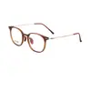 Armazón de Gafas Cuadrado Estilo Coreano Marrón Claro Ultra Ligero de Titanio Puro Gafas Artísticas Anti Luz Azul Miopía Mismo Estilo que Celebridad de Internet Venta al por Mayor 369