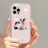 Capa de Celular com Tema de Amor para Gato e Cachorro Adequada para iPhone 17 Pro Max, Apple 14/13 Transparente, Fofa 16, 15