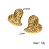 Brincos Europeus e Americanos Novos de Aço de Titânio com Tiras em Formato de Coração Estilosos de Nicho Brincos Assimétricos de Aço de Titânio Ouro 18K Venda por Atacado