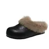 Chinelos de Solado Grosso com Biqueira Aberta para Mulheres, Uso Externo, Novo Estilo 2026, Sapatos Estilo Birkenstock Retrô, Solado Macio, Antiderrapante, Modernos, Versáteis, Chinelos de Camurça