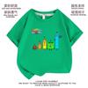 Camiseta de manga curta de verão com estampa de blocos de construção digitais para meninos e meninas, camiseta básica esportiva absorvente de suor com gola redonda