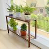 Plataforma de varanda peitoril de janela alargado bancada estreita piso de um andar prateleira de flores prateleira de armazenamento prateleira de vaso de flores de madeira maciça pés altos e baixos