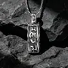 Collar con colgante de mantra de seis palabras, joyería de acero de titanio, para hombre, colgante religioso de mantra Daming de seis palabras SP538