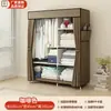 Armario sencillo para dormitorio en casa, estructura de acero completa, dormitorio individual, armario de tela ensamblado, almacenamiento para habitación de alquiler, a prueba de polvo, armario pequeño
