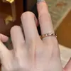 Fivela de Ferradura Estilo Old Money Vintage, Anel de Diamante Brilhante Empilhável, Ouro Antigo Diamante Brilhante, Simples e Elegante, Anel Aberto Estilo Ins