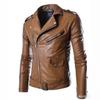 Jaqueta de Couro Masculina Transfronteiriça Nova Jaqueta Masculina de PU Traje Biker Europeu e Americano AliExpress Jaqueta de Couro Forrada com Fleece Masculina