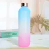 Botella de Agua Deportiva para PC Degradado Mate a Prueba de Fugas 1000ml
