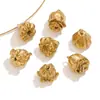 Colgante de Flor de Acero Inoxidable Chapado en Oro al Vacío Colada de Oro de 18 Quilates Colgante de Collar de Acero de Titanio Accesorios Colgantes para Pendientes de Mujer