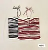 Top Tubo Listrado Colorido de Lã com Design de Colete Interno Senso de Design Pequeno Popular Celebridade da Internet ins Moda Roupa Externa Alça Feminina Verão