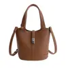 Bolso Cubo Bolso de Mano para Mujer 2025 Bolso Tote Pequeño Bolso de Hombro Cruzado Elegante Versátil Moda para Viajes Textura Simple