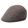 Gorra retro para hombre, boina a cuadros de otoño e invierno, gorra coreana de mediana edad, gorra progresiva informal Joker, venta al por mayor
