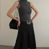 Cinturón de Hebilla Retro Americano para Mujer con Remaches Nuevo Cinturón de Cuero Marrón para Jeans Cinturón Estilo Coreano Cadena de Cintura Versátil Tendencia