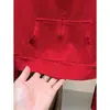 Camiseta Larga con Capucha Roja Navideña para Mujer 2026 Principios de Primavera y Otoño Cárdigan Año Nuevo Chaqueta Corta Roja Top
