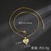 Collar de Corazón Estilo Japonés, Coreano, Europeo y Americano Chapado en Oro de 18K Transfronterizo, Aretes Versátiles de Alta Gama, Venta al por Mayor de Joyería de Yiwu
