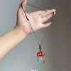 Colar de Coração de Cerâmica Cor Dopamina Tecido à Mão com Contas para Mulheres Estilo Férias na Praia Corrente Longa para Suéter Acessório