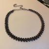 2024 Nuevo Collar Gargantilla Diamante Negro Ins Celebridad de Internet Estilo Japonés y Coreano Distintivo Cadena Clavicular Accesorios de Collar de Moda