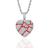 Colgante Hip-Hop Corazón Roto Brokeheart Personalizado Aleación Incrustado de Diamantes Collar de Pareja Exclusivo Transfronterizo Tendencia Personalizada