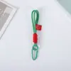 Alça de pescoço tecida color block feita à mão para celular, alça de chaveiro, corrente para pendurar, alça de celular para casal, material de miçanga, pingente de bolsa