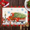 Nuevos Manteles Decorativos Navideños, Manteles Aislantes del Calor de Santa Claus para Restaurante Occidental Transfronterizo, Venta al por Mayor para Manteles de Mesa de Comedor en Sala de Estar del Hogar