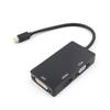 Fábrica de Dongguan adaptador convertidor minidp rectangular mini dp a hdmi vga dvi tres en uno