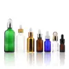 Botella de vidrio marrón para aceite esencial 5ml-100ml botella con gotero botella de bola rodante botella de vidrio verde botella de vidrio azul sub-botella
