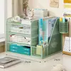 Suporte para Armazenamento de Arquivos, Cesto Organizador Multifuncional para Mesa, Caixa Organizadora de Mesa, Suporte para Livros, Estante de Escritório, Armazenamento de Dados