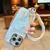 Cordón Corto para Teléfono Móvil Funda de Teléfono Móvil con Clip Cuerda para la Muñeca Estilo Ins Cadena para Teléfono Móvil Tejida a Mano Llavero D