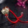 Pulsera de cristal citrino natural Zorro pulsera tejida joyería para hombres y mujeres cabello