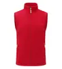 Colete promocional vermelho de lã espessa para outono e inverno, vestuário de trabalho de alta qualidade, colete de voluntário, impressão de logotipo personalizado