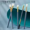 Conjunto de Pincéis Azuis para Olhos Mais Vendido no Comércio Exterior, Lã Sintética, Conjunto Portátil de 5 Peças de Pincéis para Maquiagem de Sombras, Ferramentas de Beleza Atacado