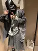 Conjunto Estilo Miu~ Falda Midi Reversible Plisada de Lunares para Mujer 2025 Otoño Nueva Moda Falda Midi Gris Línea A