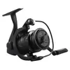 Carretilha de Pesca Isca Roda de Fiação com Bobina Rasa para Arremesso Longo, Relação de Alta Velocidade, Carretilha de Fiação Micro Guerreiro Preto Totalmente em Metal