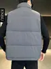 Chaleco de plumón Enbu para hombre de invierno con cuello alto, chaleco de trabajo de color liso de moda, chaqueta cálida sin mangas