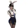 Lencería sexy Yimengyao, uniforme sexy de instructor de bondage, conjunto de falda bodycon de policía de deseo puro, pijamas para mujer qqny