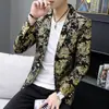 Traje de bronzear personalizado novo transfronteiriço masculino bonito pequeno terno cabeleireiro não convencional casaco de noite