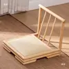 Cadeira Baixa Estilo Zen Japonês Bambu Rattan Cadeira Tatami Uso Doméstico Banquinho Baixo Cadeira de Varanda com Braços Cadeira com Encosto para Beber Chá