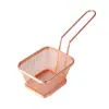 Cesta de Acero Inoxidable 304 Cesta Redonda para Papas Fritas Cesta para Snacks Cesta Cuadrada Mini de Malla Frita Cesta de Hierro Estilo Occidental para Nuggets de Pollo