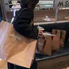 Loja de Roupas Sacolas de Tecido de Grande Capacidade para Embalagem de Roupas Femininas, Sacolas de Compras com Alças, Sacolas de Presente Cinzas, Personalizáveis
