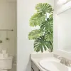 Novo Adesivo de Parede Folha Verde Monstera Simulada Fun-C166 para Sala de Estar Decoração de Casa, Atacado de Exportação, Removível