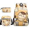 Um Novo Produto Impressão Digital Estudante Mochila Escolar Mochila Bolsa de Ombro Estojo de Lápis Mochila de Três Peças