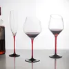Conjunto de Taças de Vinho Tinto Inclinadas de Cristal Bordô para Uso Doméstico Taça de Champanhe de Luxo Leve Comercial Taça de Alto Valor