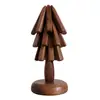 Pad de Aislamiento Térmico de Madera Maciza Anti-quemaduras Pad Resistente al Calor Pad para Mesa de Comedor de Madera Maciza Pad para Olla de Verduras Posavasos Tazón Árbol de Navidad Adornos de Madera Maciza