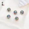 Cuentas Redondas de Cinco Sutras de Esmalte Cloisonné Tradicional, Cuentas Espaciadoras Cloisonné, Accesorios para Joyería con Cuentas de Goteo de Aceite, Estilo Étnico Chino